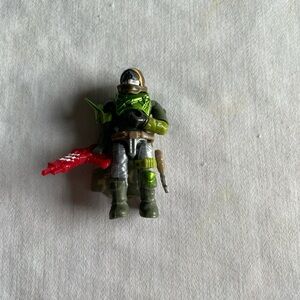 Mega Bloks Green and Red Army Action Figure with Helmet and Weapon